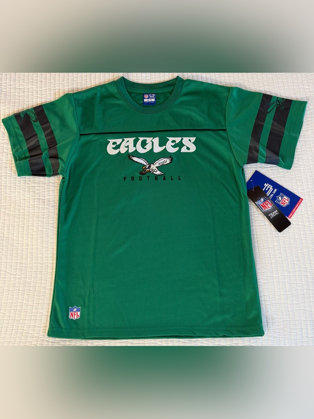 NFL Philadelphia Eagles Youth L 14/16 Kelly Green Jersey Shirt - NWT!